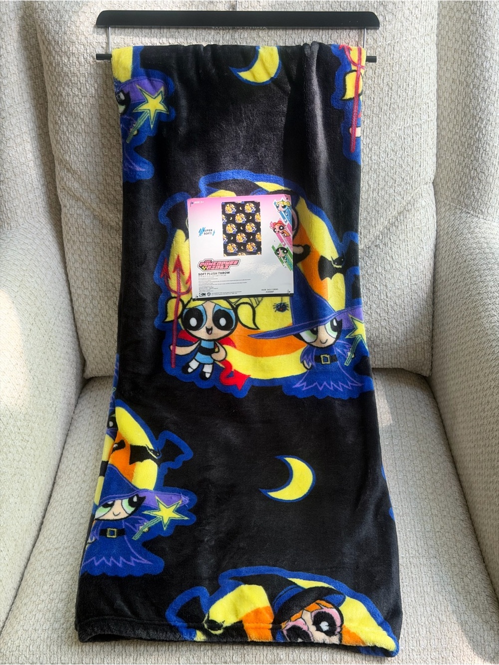 Powerpuff Girls Halloween Blanket 50x70 Plush Throw Black Witch Devil Viral NWT